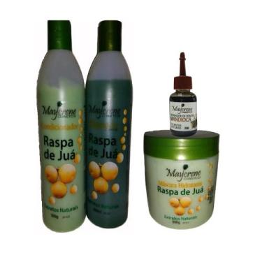 Imagem de Kit Maycrene Raspa De Juá Regenerador 4 Produtos (Sh + Cond + Másc + R