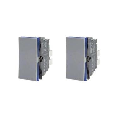 Imagem de Kit 2 Módulo Interruptor Simples Cinza Pial Plus+ 611010CZ - Legrand