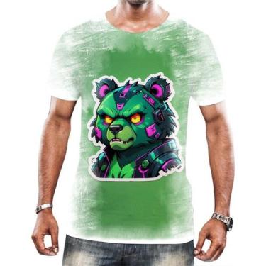 Imagem de Camisa Camiseta Tshirt Animais Cyberpunk Urso Marrom HD 2 - Enjoy Shop