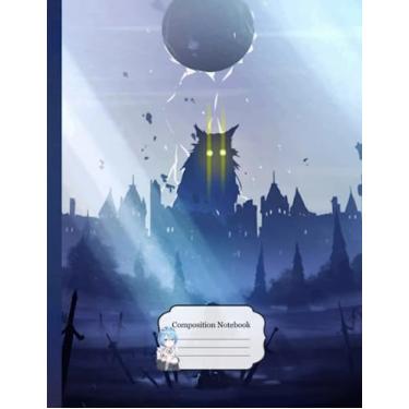 Imagem de Composition NoteBook: Rem Re Zero Ram Kanjii D74, 8.5x11 Inches - 110 page College Ruled For Children Teens Kids Students Girls Home School Gift for Anime Fans Diary Subject Planner