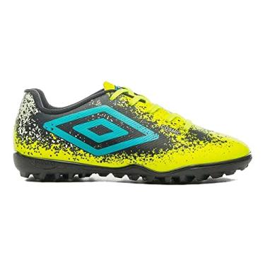 Imagem de Chuteira Futsal, Cosmic Junior, Umbro, Infantil, Limão/Azul/Preto, 36