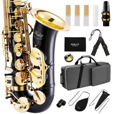 Imagem de Fesley Saxofone E Flat Saxofone Alto: Saxofón para Profissionais, Saxofone Alto para Iniciantes e Estudantes, Saxofones com Palhetas, Alça de Pescoço, Estojo de Saxofone e Kit de Limpeza Portátil