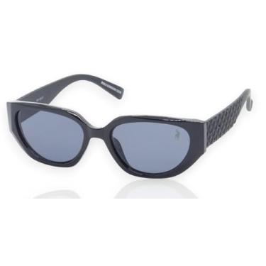 Imagem de Óculos de Sol Polo London Club, Design clássico Gateado lente em Policarbonato com Proteção UV400 em - Kit contém Case Couro ECO (Marrom café) (Preto)