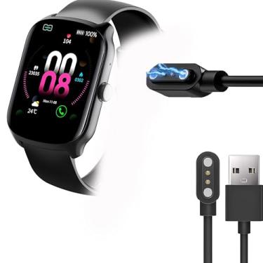 Imagem de Compatível com carregador de relógio inteligente Qecnato, carregador de substituição magnético compatível com relógio inteligente Qecnato S68 de 5 cm (preto, compatível com Qecnato S68)