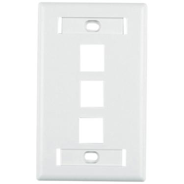 Imagem de Hellermann Tyton FPITRIPLE-FW Placa frontal com 3 portas para entrada única, ABS 94V-0, branco escritório