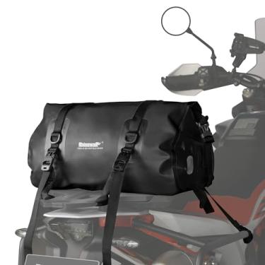 Imagem de Rhinowalk Bolsa de viagem à prova d'água de 20 L para bicicleta, bolsa traseira de motocicleta, mala de viagem para acampamento, passeios de barco, ciclismo, motocicleta, preta