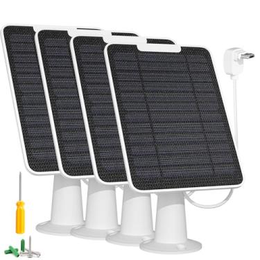 Imagem de Carregador de painel solar compatível com câmera Arlo Essential Spotlight/XL, carregador de painel solar Arlo Essential de 5 W, à prova d'água IP65, com cabo de carregamento micro USB de 3 metros e