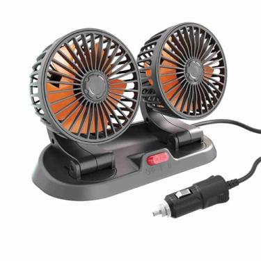 Imagem de Ventilador de Resfriamento de Carros, Ventilador Elétrico de Cabeça Dupla, Rotação de 360 ​​graus, de 3 Velocidades, Ventilador de Ar do Painel, Baixo Ruído, Veículo, (Tipo