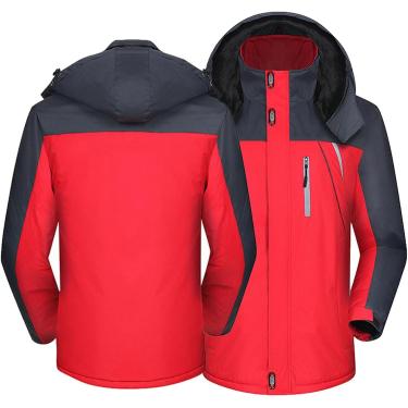 Imagem de Jaqueta masculina com zíper completo, moletom com capuz de lã para casacos grossos forrados de tamanho grande, casacos quentes com capuz com bolsos, C, 5XL