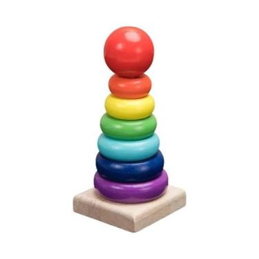 Imagem de Blocos de Madeira Montessori Coloridos e Chocalhos Musicais Educativos