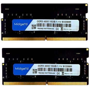 Imagem de Memoria Midgard 32GB (2X16GB) DDR5 SODIMM 4800MHZ CL40 1,1V Para Notebook Laptop