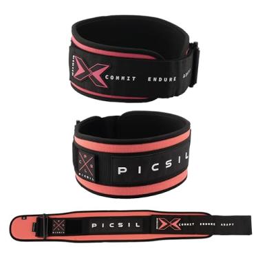 Imagem de PICSIL - Cinto de levantamento de peso | Suporte para núcleo e costas | personalizável com espaço de remendo | Ideal para treinamento cruzado, agachamento e exercícios com barra | Cinto de força para