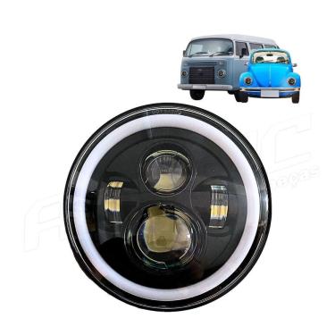 Imagem de Farol Angel Eyes Led Jeep Troller Fusca Kombi Defender
