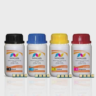 Imagem de Combo 20 Toner Refil + 20 Chip TankFull Para Samsung CLT-407S cmyk - CLP-325 CLX-3185N CLP-325W CLX-3185FW CLX-3185 clp-
