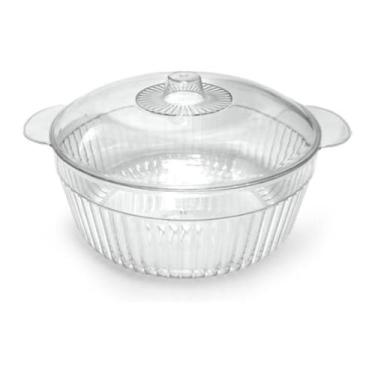 Imagem de Recipiente Com Tampa Saladeira Bowl Redonda Transparente 1L - Fx