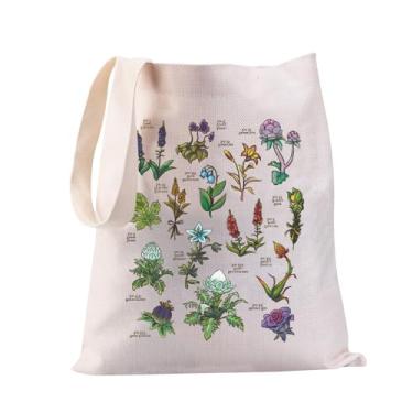 Imagem de JYTAPP Sacola Flora of Hyrule com desenho animado para videogame, mercadoria, reutilizável, bolsa de armazenamento Hyrule Warrior Gamer Gift, Bege, Medium