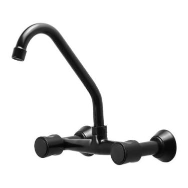Imagem de Misturador Furkin de Cozinha Preto Bica móvel Black Parede 