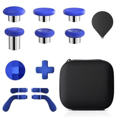 Imagem de TanReginal Alavancas De Metal 13 Em 1 Para Xbox One Elite Series 2, Peças Controle 2 Core, Acessórios Reposição Jogos, Joysticks Com 6 Botões Troca, 4 Botões, D-Pads, Ferramenta (Azul)