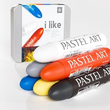 Imagem de Conjunto de 6 pastéis a óleo jumbo (14 x 84 mm), pastéis de óleo macio com cores vibrantes, ótima mistura e camadas, giz de cera pastel para artistas profissionais e amadores