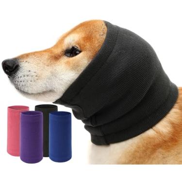 Imagem de UUREED Protetor de ouvido com capuz calmante para cães, proteção contra ruído, protetor de ouvido para hematoma, protetores de ouvido para banho, tempestades