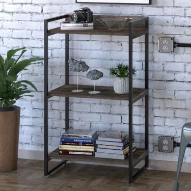 Imagem de Estante para Livros 3 Prateleiras Win Carvalho Dark - Pnr Móveis