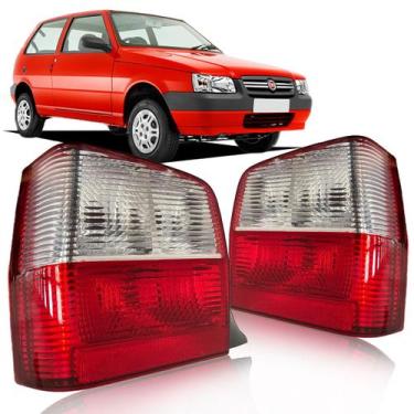 Imagem de Par Lanterna Traseira Fiat Uno Fire Flex 2004 À 2012 Bicolor - HT