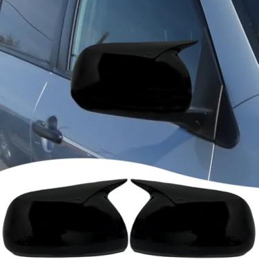 Imagem de MUXEE Capa de espelho lateral, para Toyota RAV4 2009 2010 2011 2012, 2 peças de conjuntos de capa de seta com buzina, acessórios esportivos para carros - preto brilhante (sem seta)