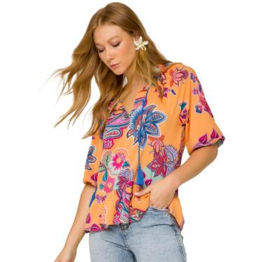 Imagem de Blusa Onça Preta Detalhe Cordao VE22 Amarelo Feminino-Feminino