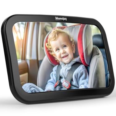 Imagem de MONOJOY Espelho de carro de bebê para banco traseiro, espelho de assento de carro de bebê, espelho retrovisor de segurança e amplo do bebê para ver crianças, bebês, crianças e crianças