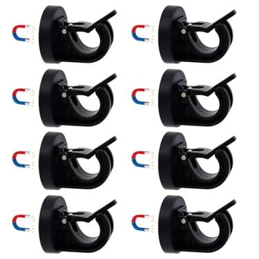 Imagem de YYST Suporte magnético para varão de cortina, suporte de barra de toalha, suporte de gráfico de âncora, suporte de haste de cortina sem perfuração para postes de 0,4 ~ 0,86 polegadas (preto x 8)