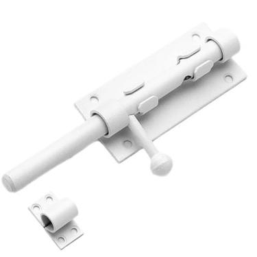 Imagem de QJFCare Trava de parafuso deslizante resistente de aço inoxidável 304 - Trava de portão de 30 cm com orifício de cadeado para portas de celeiro, galpão, cerca de segurança à prova de ferrugem - Cor