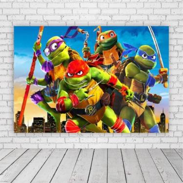 Imagem de Painel Retangular Tartarugas Ninja 1,5X1,0M Lona Fosca - 3M