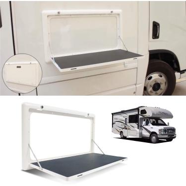Imagem de Mesa De Jantar Dobrável Para Trailer Instalada Na Parte Externa Do Corpo Pode Ser Dobrada E Trancada Acessórios Para Rv Com Design De Iluminação