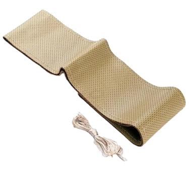 Imagem de Capa para volante de carro, costura DIY com agulha e linha, universal 19.7 IN, capas de couro de microfibra respirável e antiderrapante, acessórios para volante de carro para homens e mulheresin