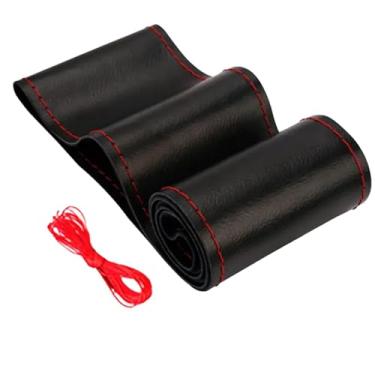 Imagem de Capa para volante de carro, costura DIY com agulha e linha, universal 16.5 IN, capas de couro de microfibra respirável e antiderrapante, acessórios para volante de carro para homens e mulheresin