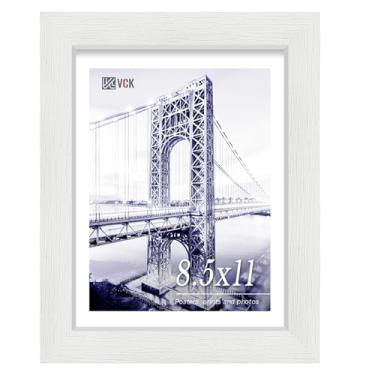 Imagem de VCK Moldura de certificado de 21 x 28 cm, madeira branca, 21 x 28 cm, molduras para documentos de diploma para parede e mesa, 1 pacote