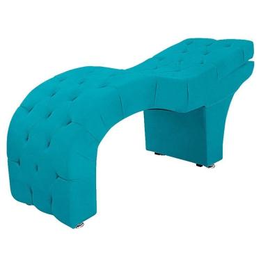 Imagem de Maca Capitone Reclinável Estofada Para Estetica Facial Sombrancelha E Cílios Suede Yasmim Cor Azul Claro