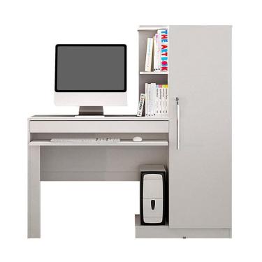 Imagem de Escrivaninha Office com Armário 1 Porta 1 Gaveta Branco Fosco - Valdemóveis