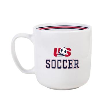 Imagem de Logo Brands Caneca masculina listrada de cerâmica com logotipo vintage 1993 de 425 g - xícara de café clássica com faixa de cor ousada e logotipo retrô do time - ótima para uso diário, dia de jogo ou