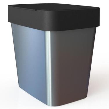 Imagem de Lixeira De Pia Cozinha 2,5 Lt Plástico Metalizado Com Tampa - MB