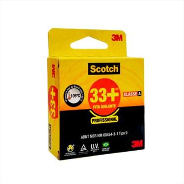 Imagem de Fita Isolante Scotch 3m 33+ 19mm X 5m Isolação Fio Elétrico