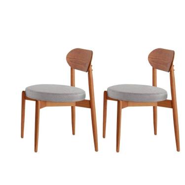 Imagem de Conjunto com 2 Cadeiras em Madeira Maciça Hope Luna / Imbuia Natural