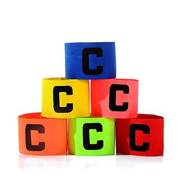 Imagem de Wrzbest Braçadeira de Capitão Futebol Futebol Rugby Capitão Braçadeiras para Jovens e Adultos, Design Antiqueda - Pacote com 6 (Verde, Rosa)