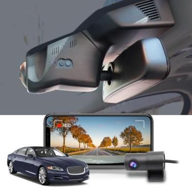 Imagem de Fitcamx Câmera de painel frontal 4K + traseira 1080P se adapta para Jaguar XJ XJL 2011-2015 (HD2-6012), aparência de fábrica OEM, vídeo HD duplo, WiFi e aplicativo integrados, gravação em loop