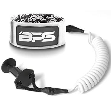 Imagem de BPS Coleira para braço adulto infantil "Premium" em cachos para bodyboard - Prenda ao alargador de coleira (branco Koru)