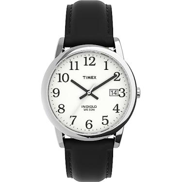 Imagem de Timex Relógio masculino Easy Reader Date com pulseira de couro