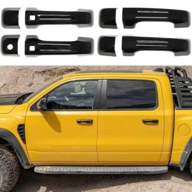 Imagem de AOKIO Capa de maçaneta de porta compatível com acessórios Dodge Ram 1500 2019 2021 2022 2023 2024 2025 (com fechadura inteligente, não para 1500 Classic)