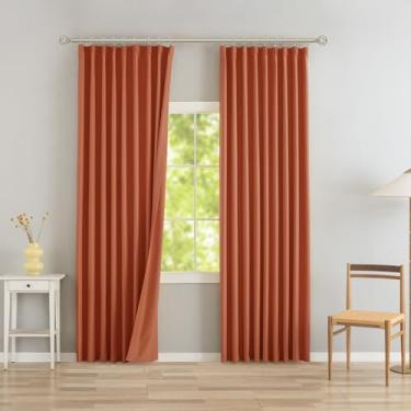 Imagem de DONREN Cortinas blackout plissadas com abas traseiras 101,6 cm L x 254 cm C