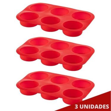 Imagem de Kit 3 Formas de Silicone 6 Cupcakes Sortida Petit Gateau - QUALITY HOU