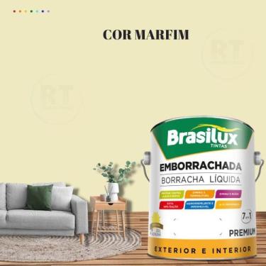 Imagem de Tinta Borracha Líquida Amarela Para Parede 3,2l  Lavável Impermeável B